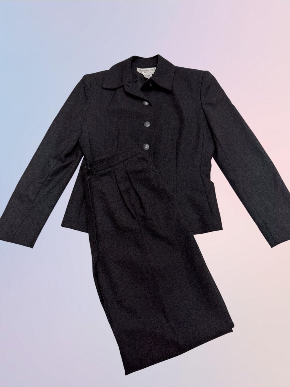 JONES NEW YORK Women’s Charcoal Gray Wool Suit 4P / 8P
